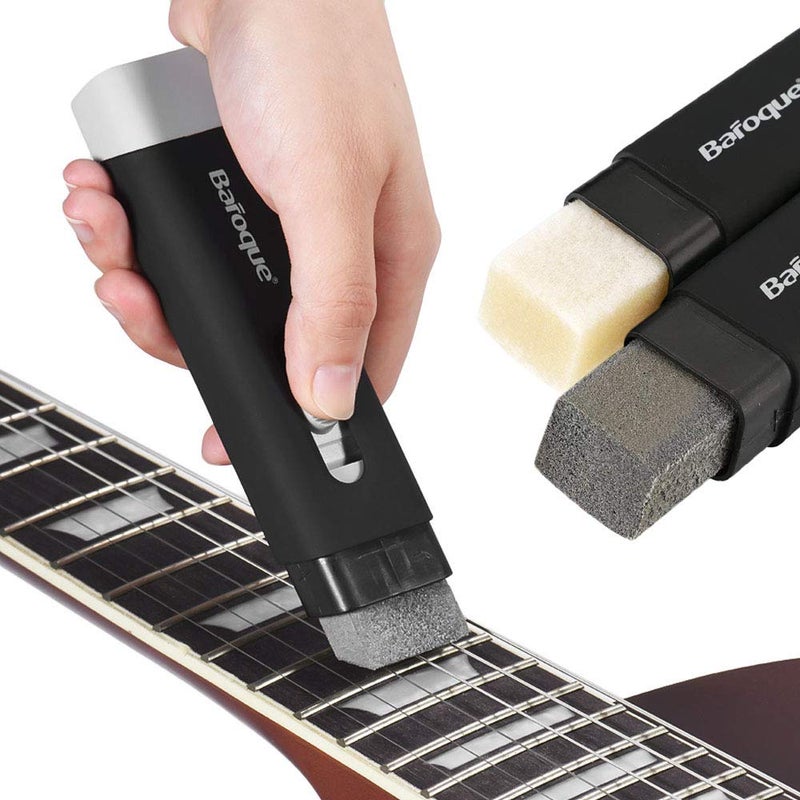 Baroque Fast Guitar Strings Cleaner Eraser Rust Remover with Lubricant in Brush String and Fret Care for Cleaning Acoustic Eletric Guitar Bass Ukulele Violin Banjo Mandolin Instrument (Dual Head) - Image 1